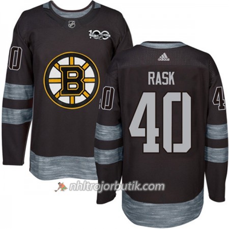 Män Ishockey Boston Bruins Tröja Tuukka Rask 40 1917-2017 100th Anniversary Adidas Svart Authentic